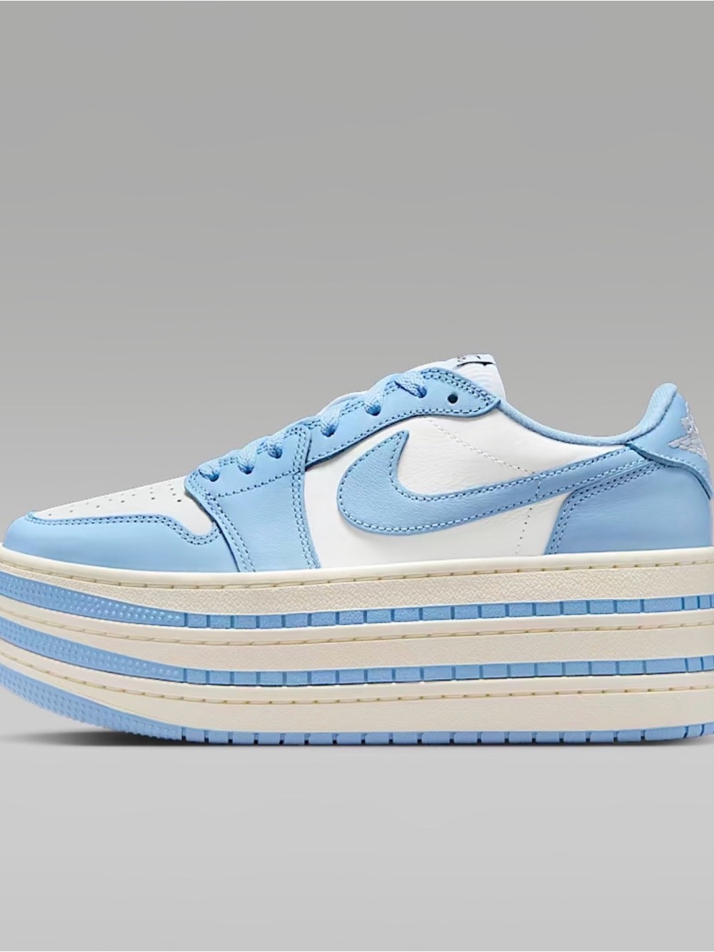 Nike Women’s Platform Low Sneaker - White & Light Blue